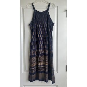 Lapogee Women's Small Navy and Gold Lined Dress